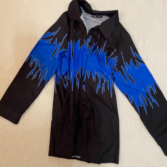 Flame blue blouse - Picture 2 of 2